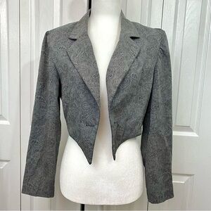 Vintage Cropped Blazer Paisley Design